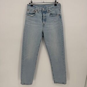 Levis 501 Original Fit Jeans Light Wash Blue 27 High Rise Button Fly Denim Pants